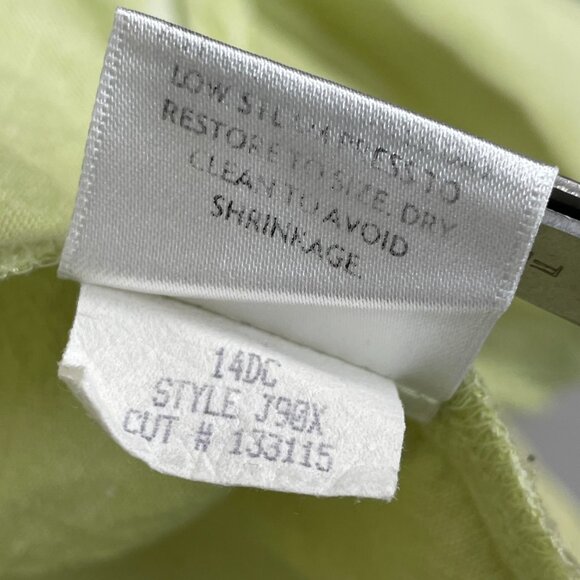 Eileen Fisher Top Long Sleeve Button-Up Pocket Single Pocket Pale Lime Green 2X - Picture 9 of 16
